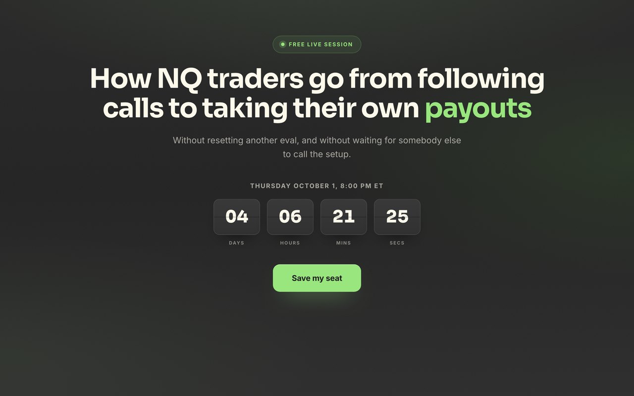 Registration page preview